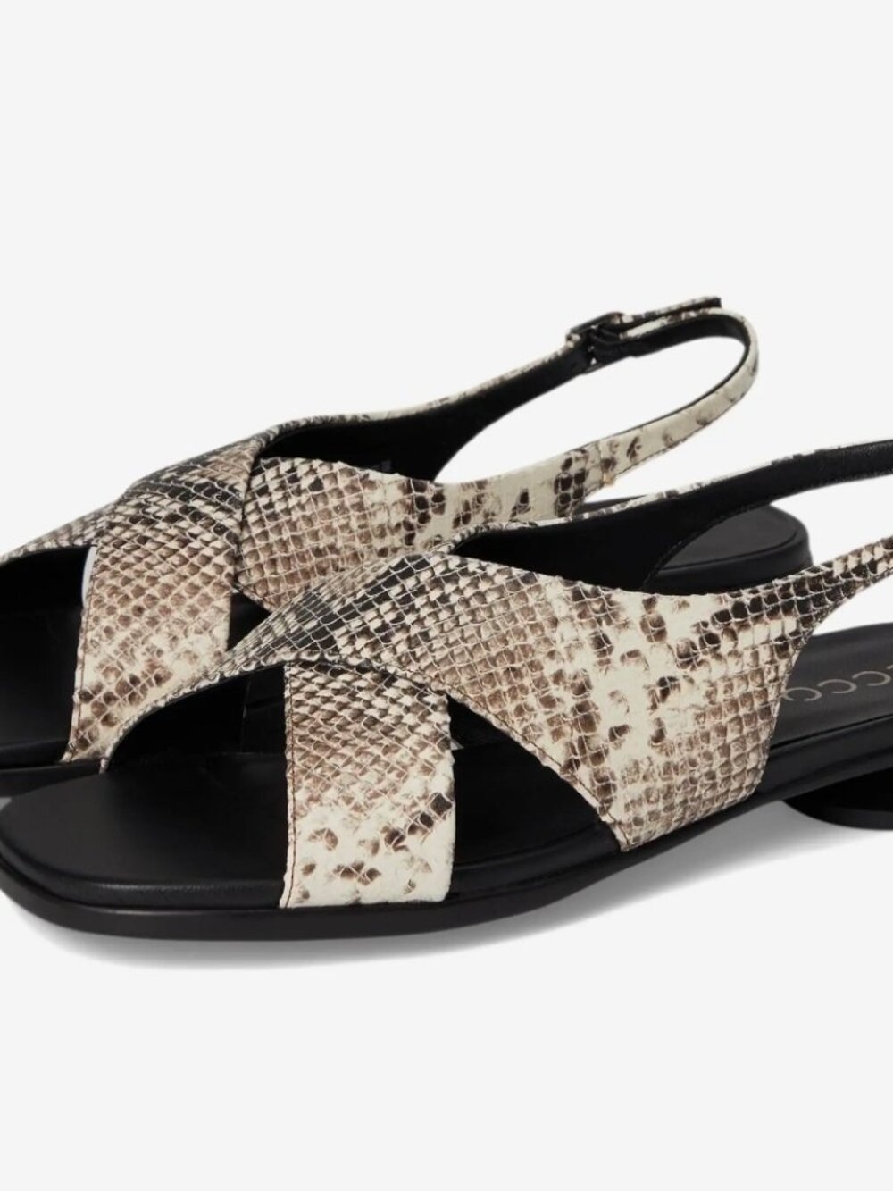 Ecco Sculpted Alba 25 Slingback Sandals Dark Clay Snake Print Womens Sizes NEW